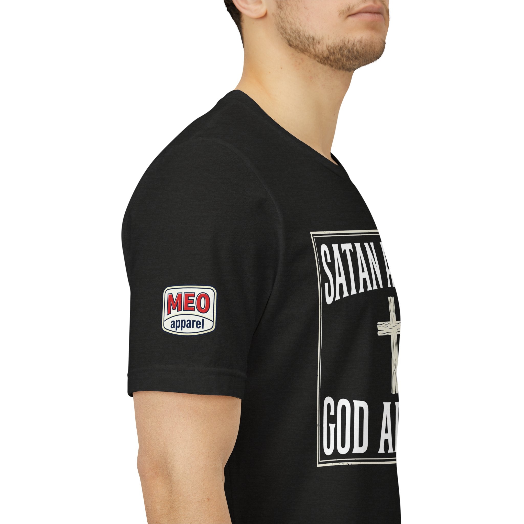 SATAN ABORTS, GOD ADOPTS unisex T-shirt.
