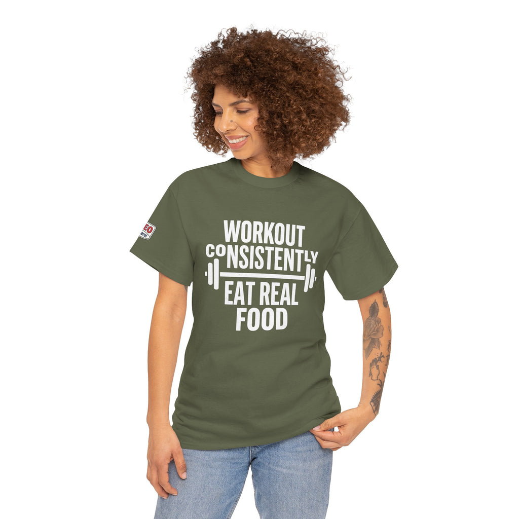 WORKOUT CONSISTENTLY Unisex Heavy Cotton Tee