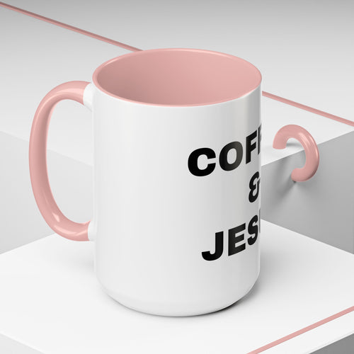 COFFEE & JESUS Accent Coffee Mug (11, 15oz)