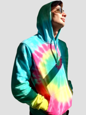 Rainbow tie dye spiral hoodie unisex